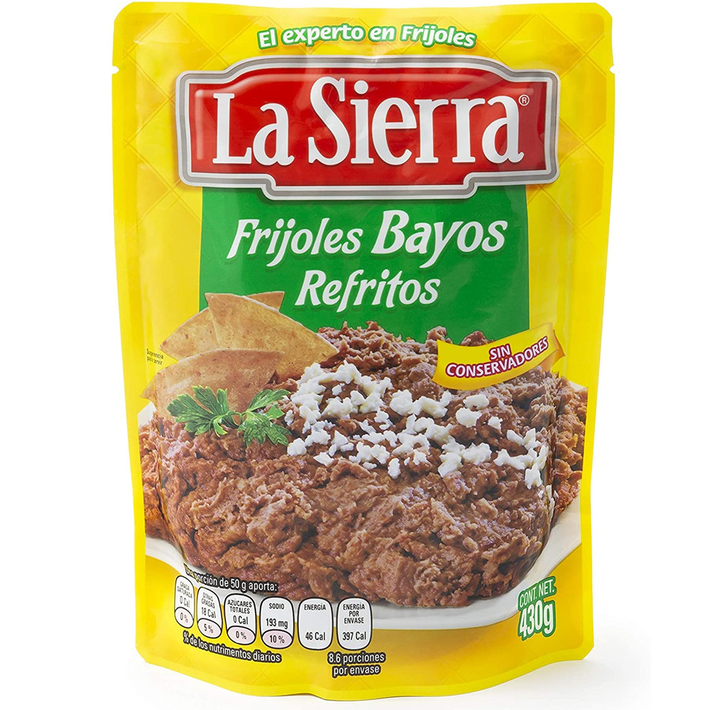 La Sierra Bayos Beans Refried Pouch 430g Buy online at Mexgrocer.co.uk